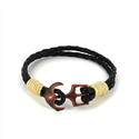 Bracelet en cuir tressé avec ancre