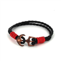 Bracelet en cuir tressé avec ancre