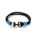 Bracelet en cuir tressé avec ancre