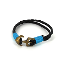 Bracelet en cuir tressé avec ancre