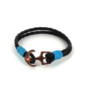Bracelet en cuir tressé avec ancre