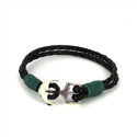 Bracelet en cuir tressé avec ancre