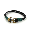 Bracelet en cuir tressé avec ancre