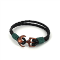 Bracelet en cuir tressé avec ancre
