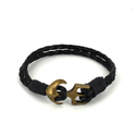 Bracelet en cuir tressé avec ancre