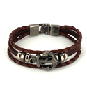 Bracelet en Cuir Tressé Marron avec Ancre